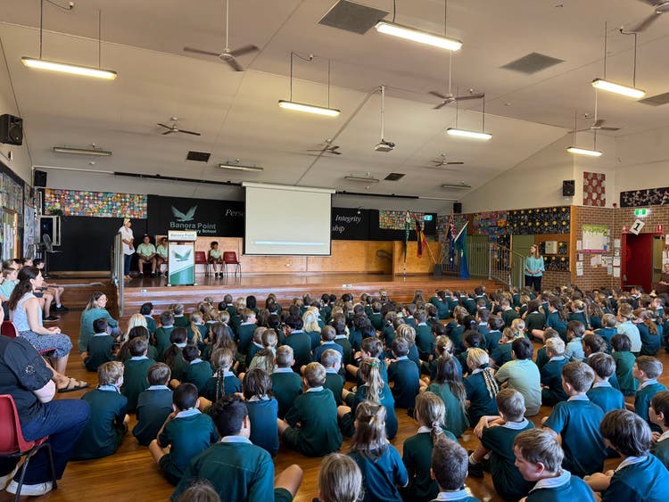 Our school hall holding a special assembly for ANZAC Day.